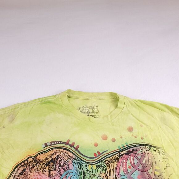 T-Rex Pullover Graphic Casual T Shirt Adult Mens Size Extra Large XL Yellow - Picture 1 of 9